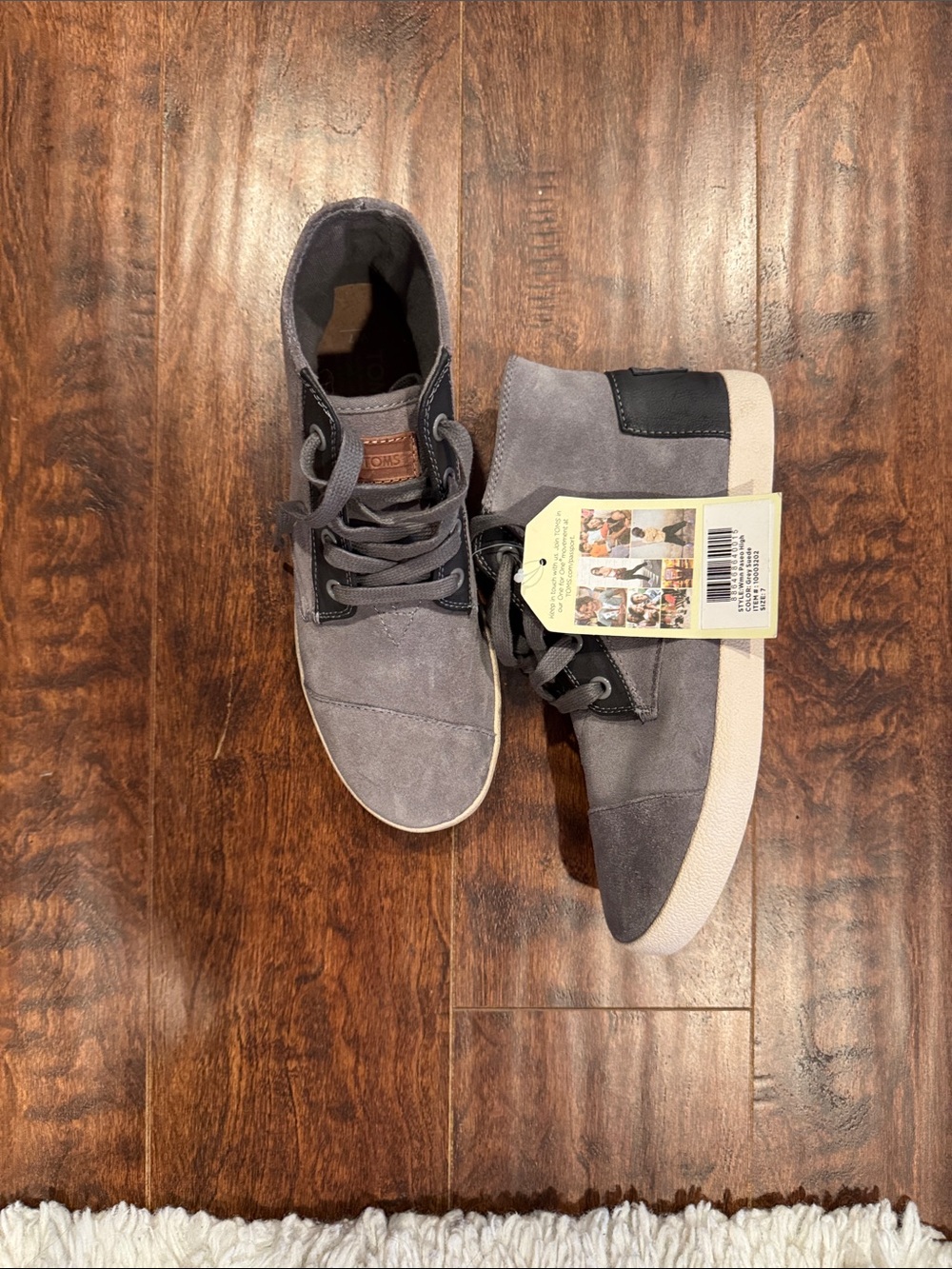 TOMS Men's Gray Suede Mid-Top Sneakers
